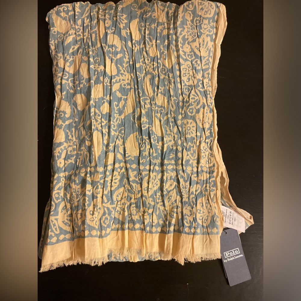 Floral Fringe-Trim Cotton Scarf by Ralph Lauren